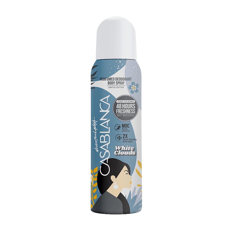 Casablanca Femme Perfumed Deodorant Body Spray White Clouds 150ml | Gogobli