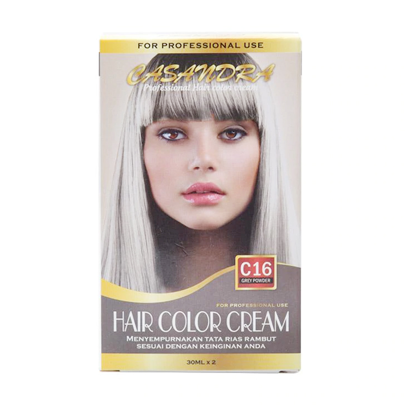 Casandra Hair Color Grey Powder C16 | Gogobli