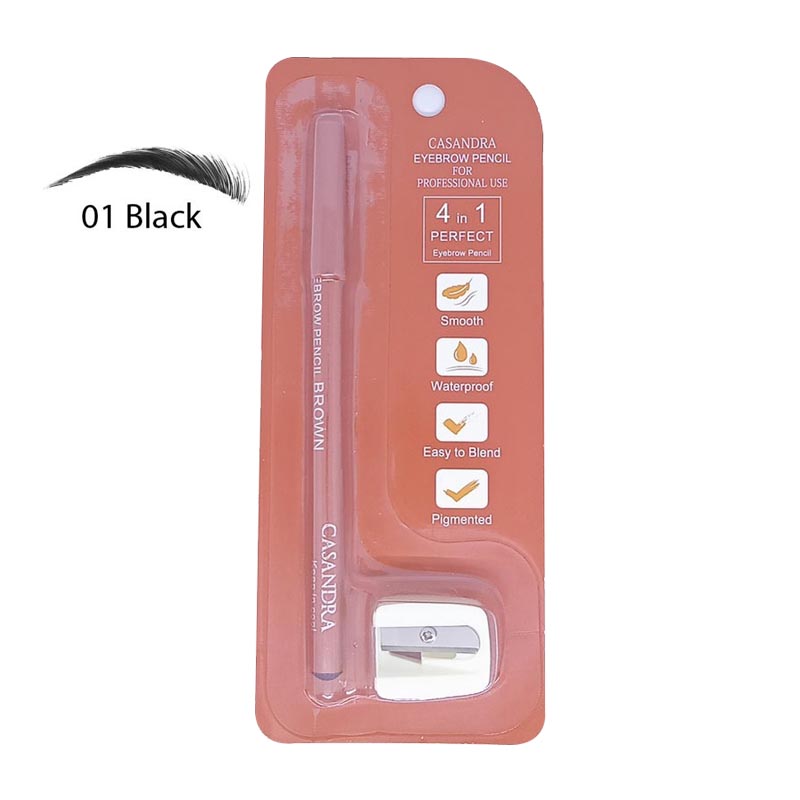 Casandra Eyebrow Pencil 4in1 Perfect Black (ED: Nov 25) | Gogobli