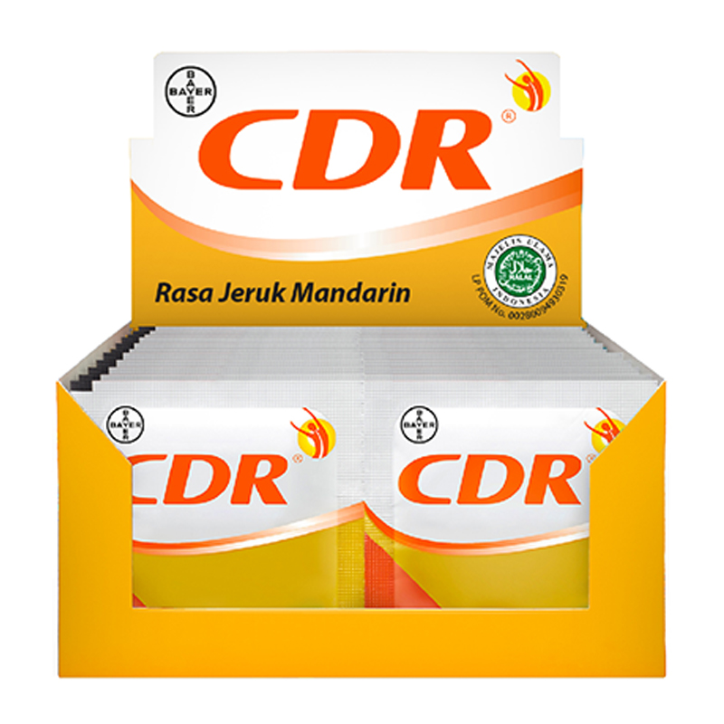 CDR Effervescent Rasa Jeruk Mandarin Box (12 Strips @ 2 Tablet) | Gogobli