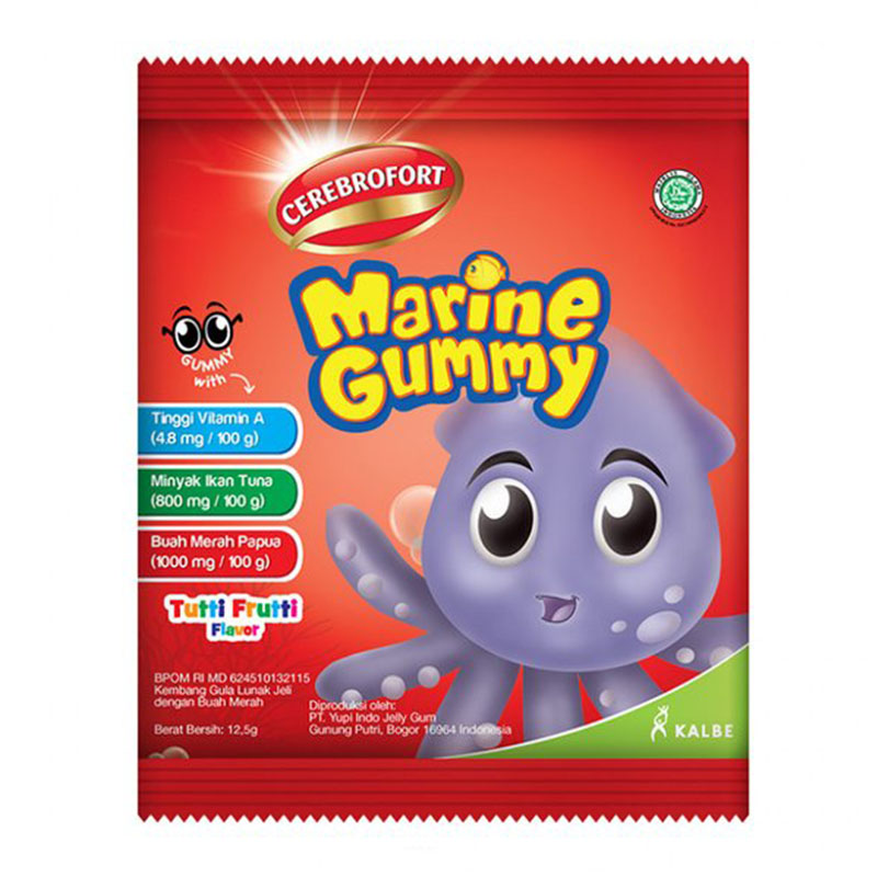 Cerebrofort Marine Gummy For Eye Sachet Tutti Fruity Flavour 12.5gr | Gogobli
