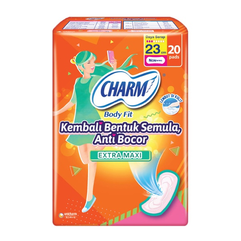 Charm Body Fit Extra Maxi Non Wing 23cm 20pcs | Gogobli