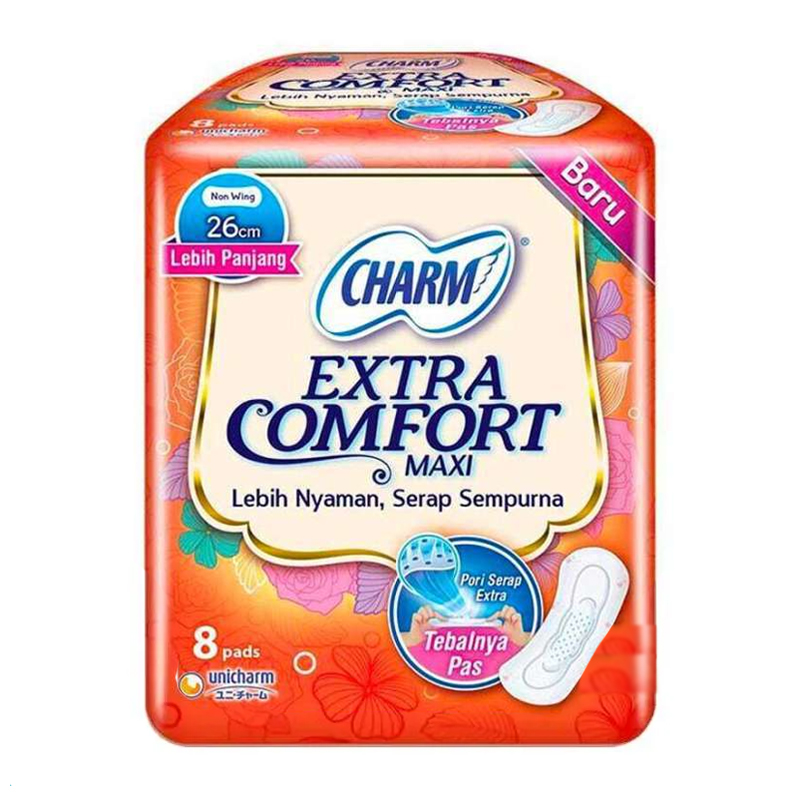 Charm Extra Comfort Maxi Non Wing 26cm 8pcs | Gogobli