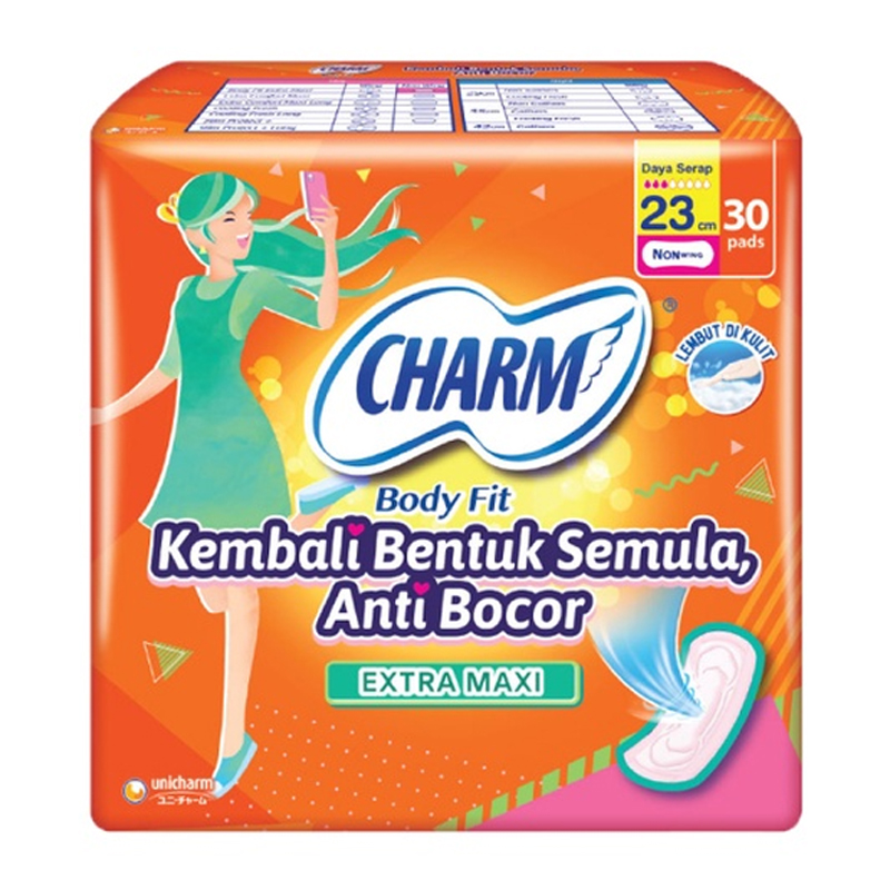 Charm Body Fit Extra Maxi Non Wing 23cm 30pcs | Gogobli