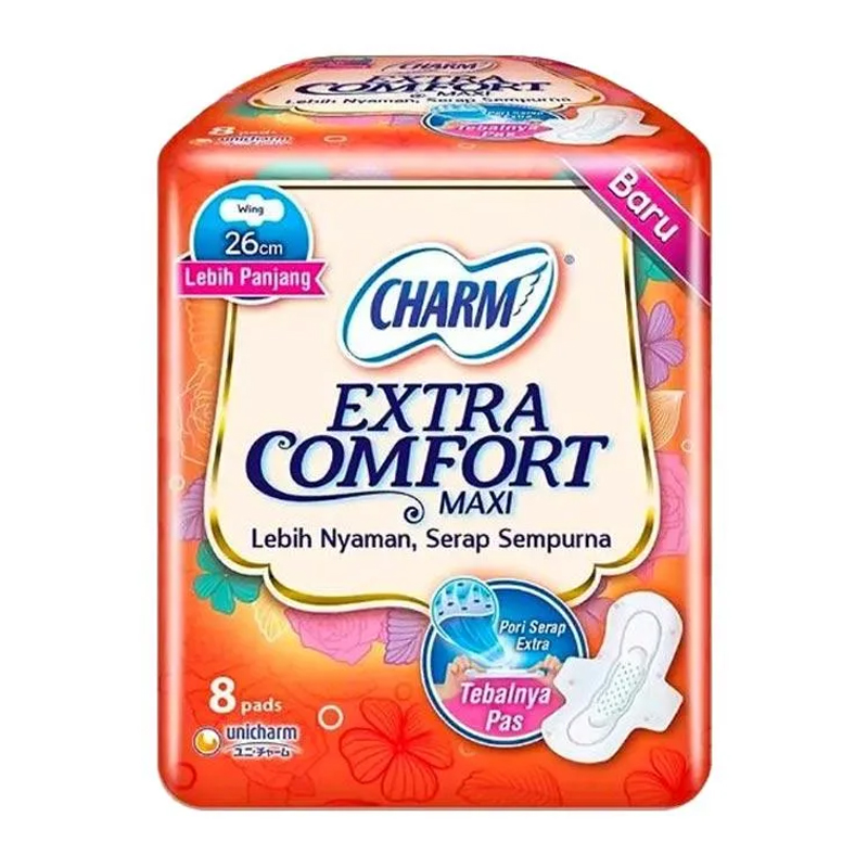 Charm Extra Comfort Maxi Wing 26cm 8pcs | Gogobli