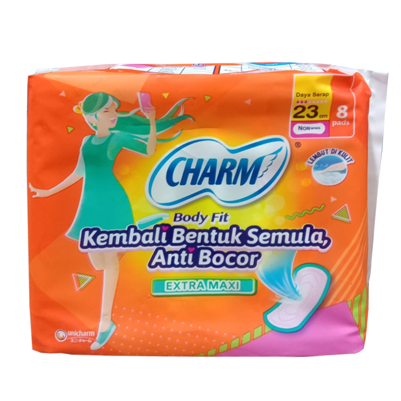 Charm Body Fit Extra Maxi Non Wing 23cm 8pcs | Gogobli