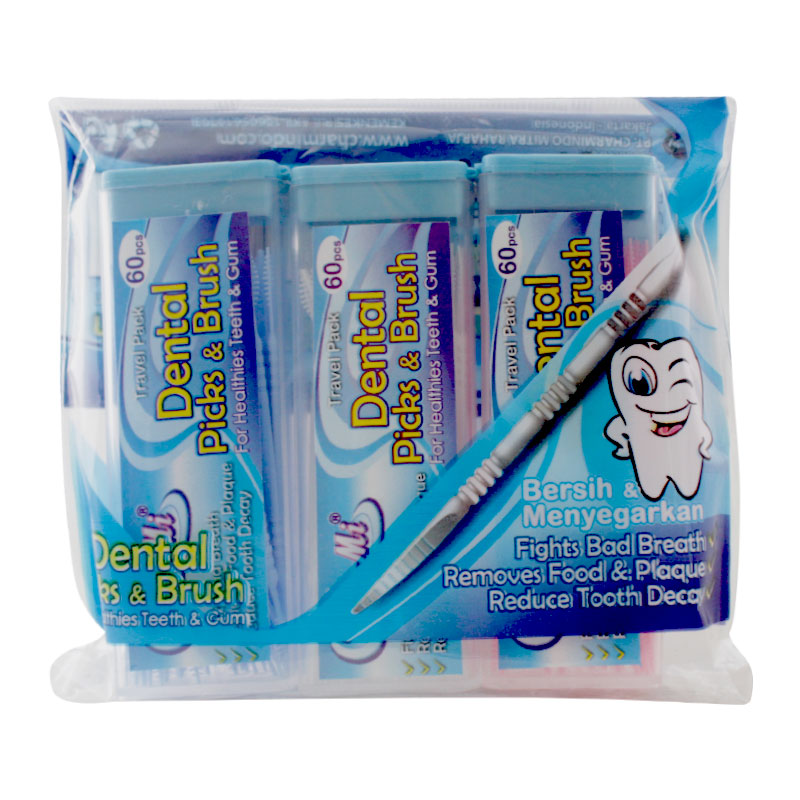 Charmi Dental Picks And Brush ART-186 Pack (3x60pcs) | Gogobli