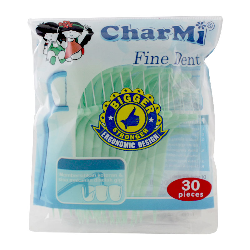 Charmi Dental Floss Plus Pick Fine Dent ART-188 Pack (30pcs) | Gogobli
