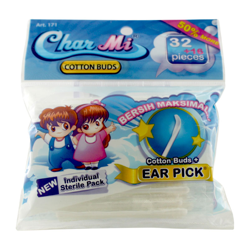Charmi Cotton Buds Plus Ear Pick ART-171 (32+16pcs) | Gogobli