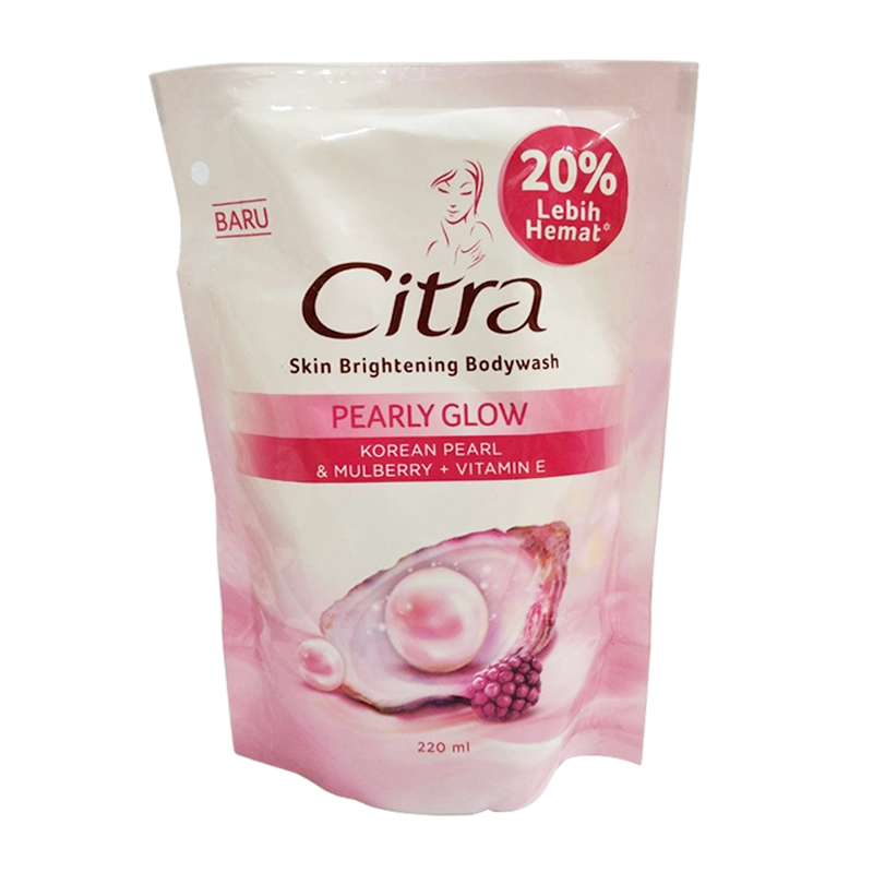 Citra Body Wash Pearly Glow Korean Pearl And Mulberry Refill 220ml | Gogobli