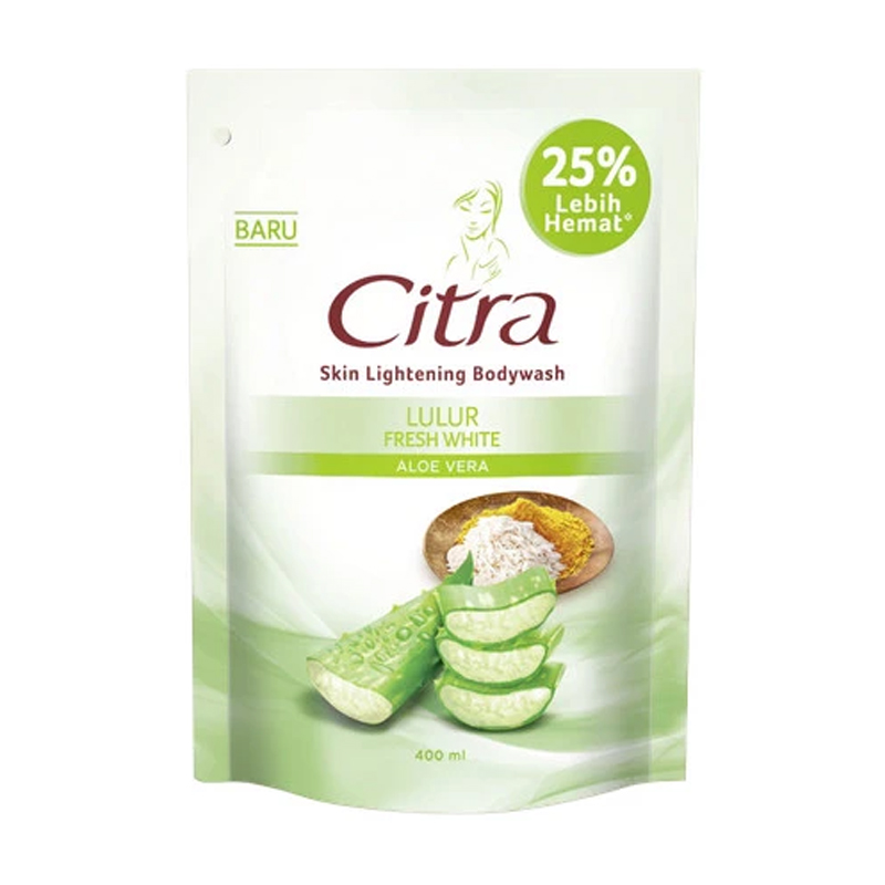 Citra Body Wash Fresh White Aloe Vera Refill 400ml | Gogobli