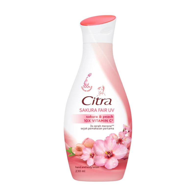 Citra Hand Body Lotion Sakura Glow UV Sakura & Peach 210ml | Gogobli
