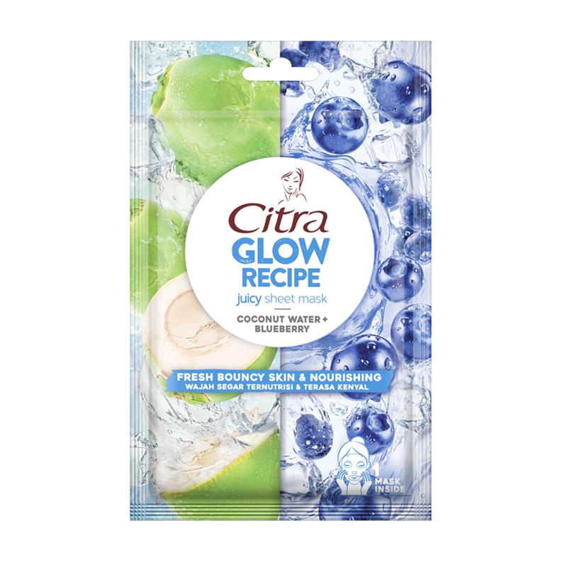 Citra Glow Recipe Juicy Sheet Mask Coconut Water Plus Blueberry 25gr | Gogobli