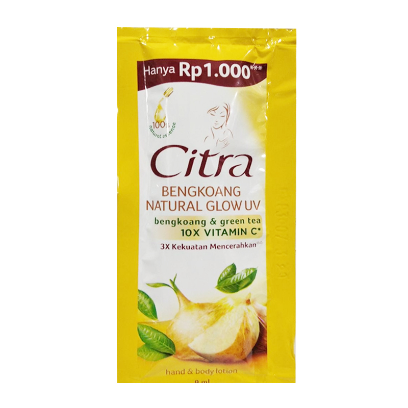 Citra Hand Body Lotion Bengkoang Natural Glow UV Sachet 9ml (ED: Sept 23) | Gogobli