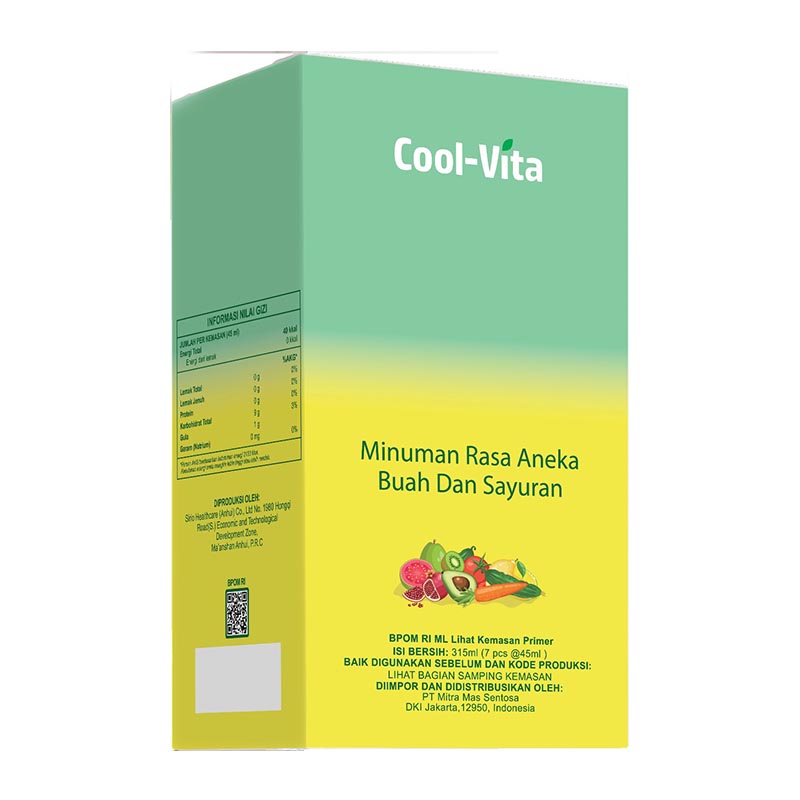 Cool-Vita Minuman Rasa Aneka Buah Dan Sayuran Box (7 Pcs @45ml) | Gogobli
