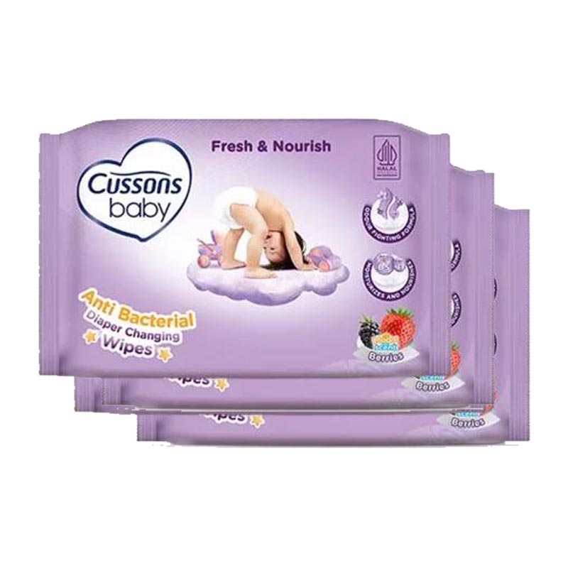 Cussons Baby Fresh And Nourish Anti Bacterial Diaper Changing Wipes BUY 1 GET 2 FREE RL 45s | Gogobli