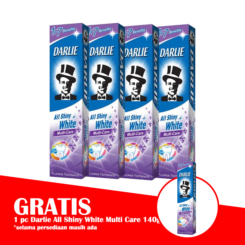 Darlie All Shiny White Multi Care 140gr (BELI 4 Pcs BONUS 1 Pc) | Gogobli