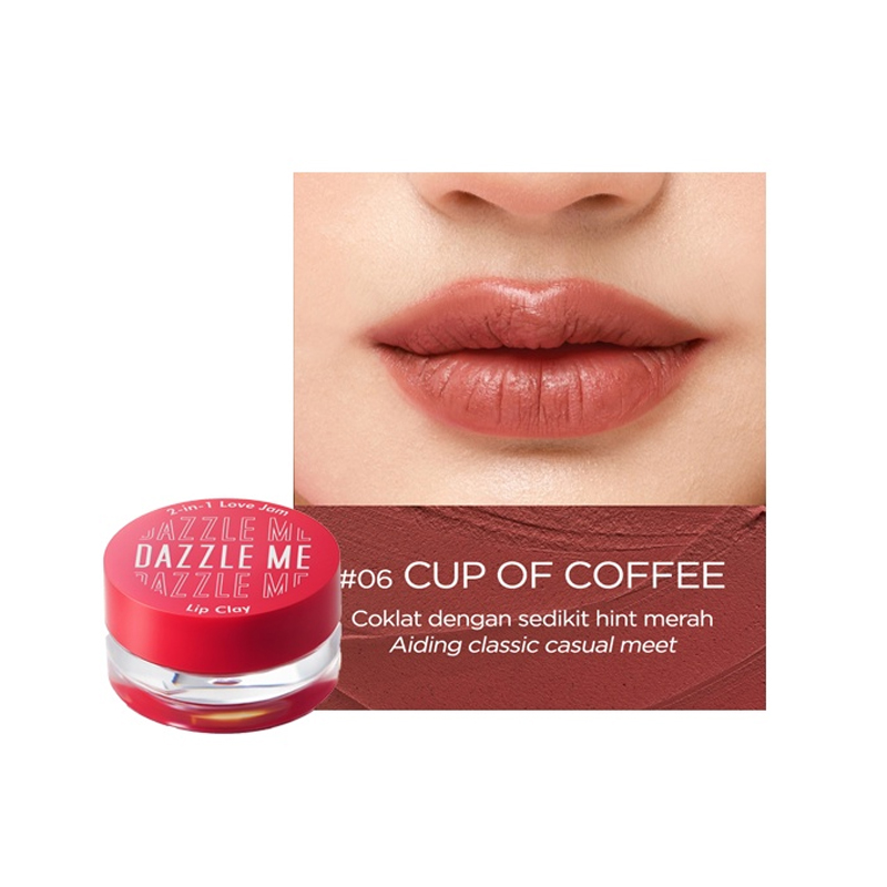Dazzle Me 2in1 Love Jam Lip Clay 06 Cup Of Coffee 3gr | Gogobli
