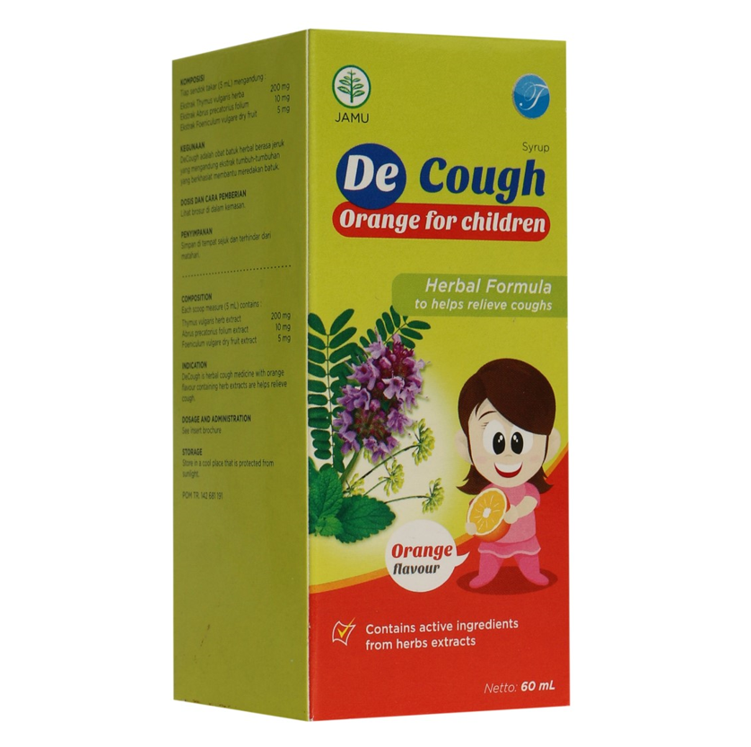 De Cough Syrup Orange 60ml Gogobli