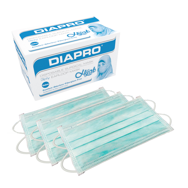 Diapro Value Hijab New Mask Earloop Green 3Ply 50s | Gogobli
