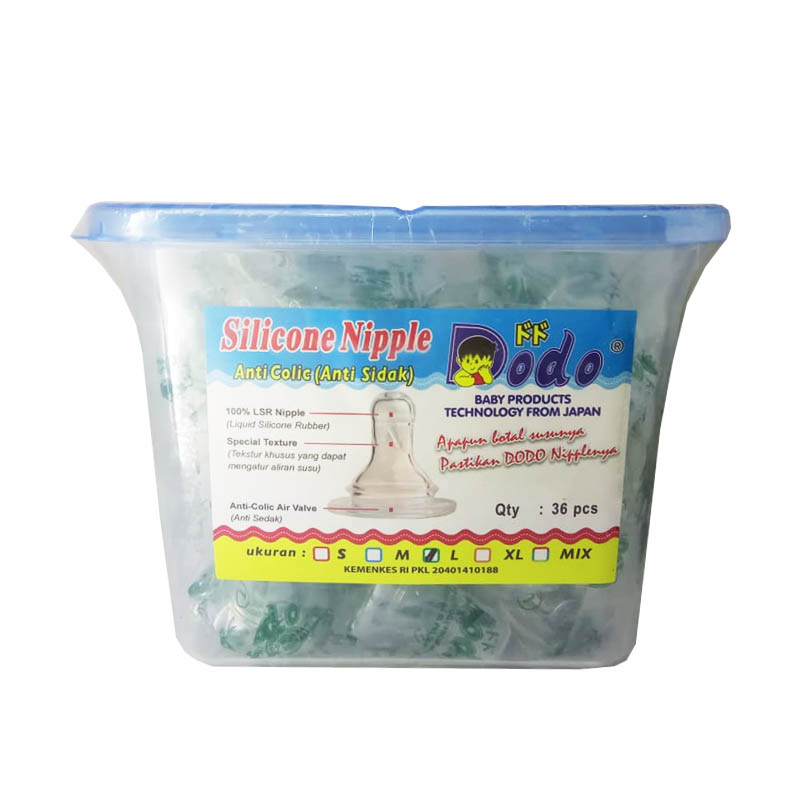 Dodo Silicone Nipple Anti Colic Size L Toples 36pcs | Gogobli
