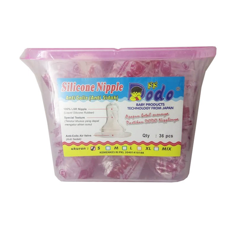 Dodo Silicone Nipple Anti Colic Size S Toples 36pcs | Gogobli