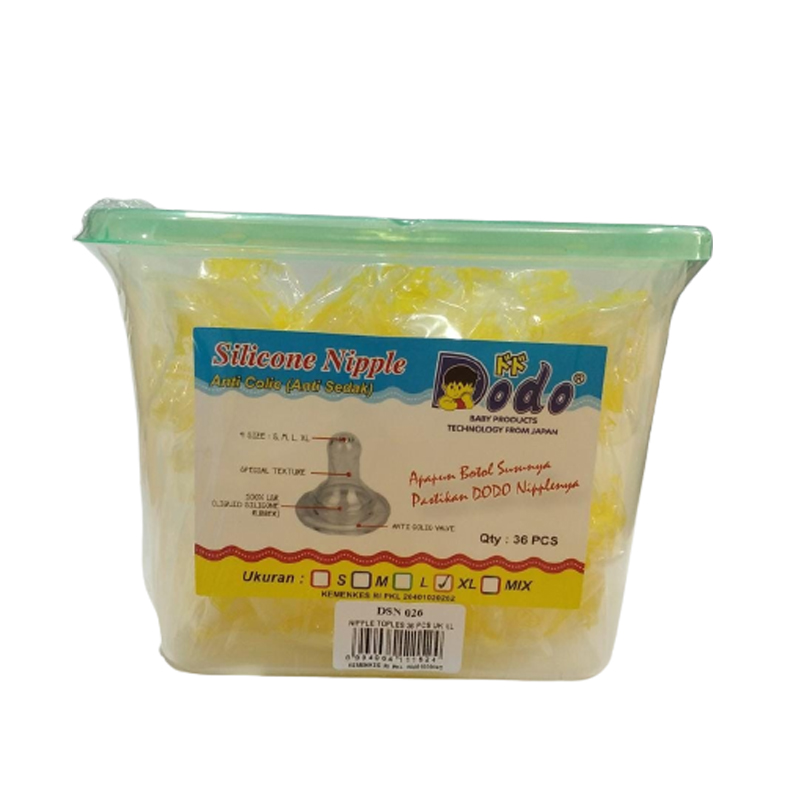 Dodo Silicone Nipple Anti Colic Size XL Toples 36pcs | Gogobli