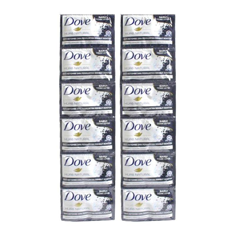 Dove Hijab Natural Sampo Anti Ketombe Dan Perawatan Rambut Rontok Sachet 8ml (Renceng Isi 12pcs) | Gogobli