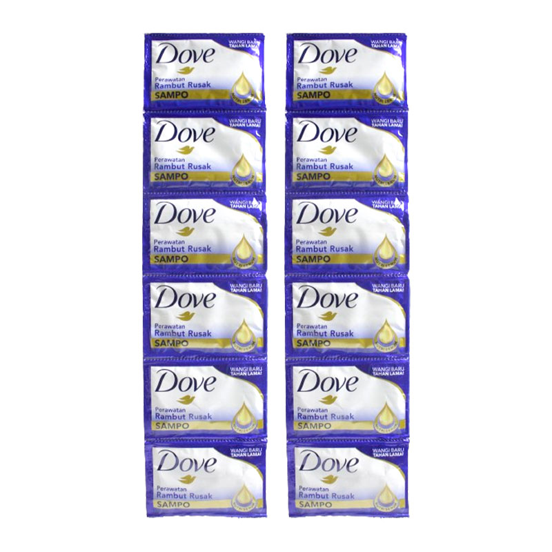Dove Shampoo Perawatan Rambut Rusak Sachet 9ml (Renceng Isi 12pcs) | Gogobli