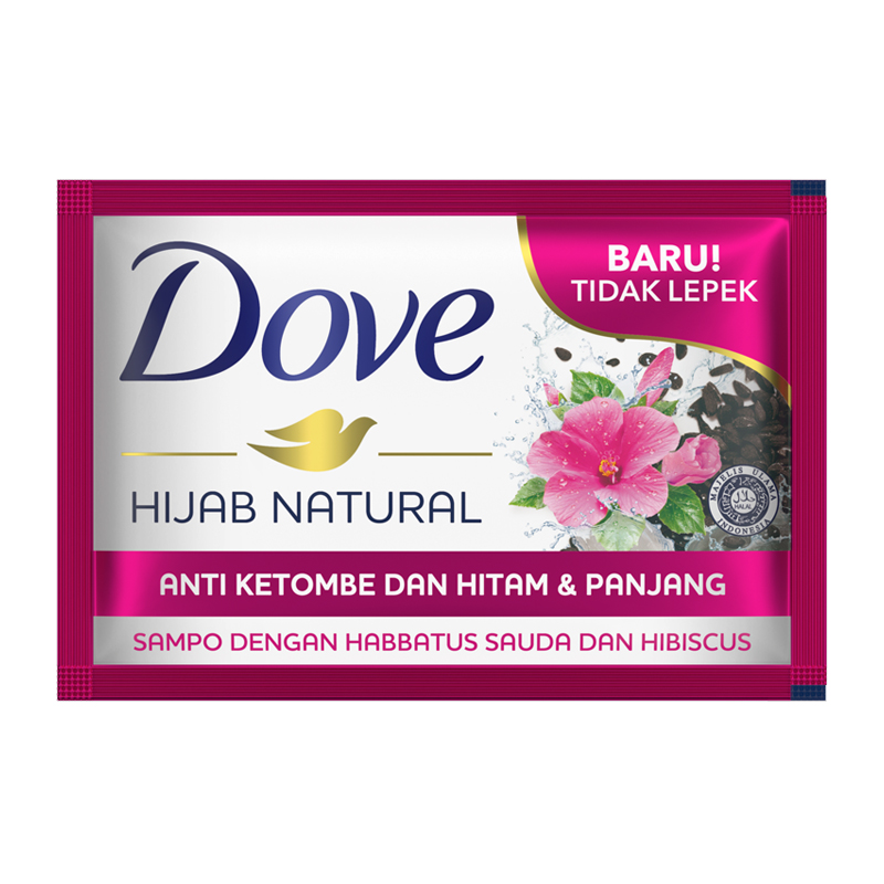 Dove Hijab Natural Sampo Anti Ketombe Dan Hitam Panjang Sachet 9ml | Gogobli