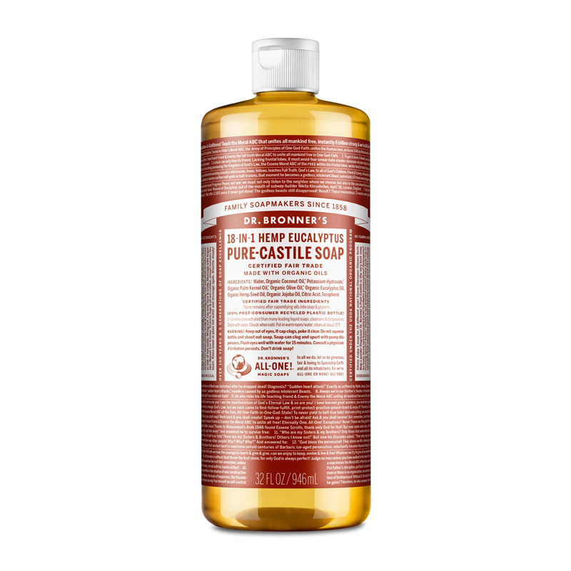 Dr Bronners Pure Castille Liquid Soap Eucalyptus 946ml | Gogobli