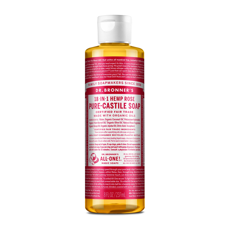 Dr Bronners Pure Castille Liquid Soap Rose 237ml | Gogobli
