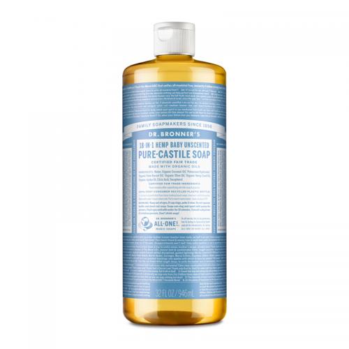 Dr Bronners Pure Castille Liquid Soap Unscented 946ml (ED: Jun 24) | Gogobli
