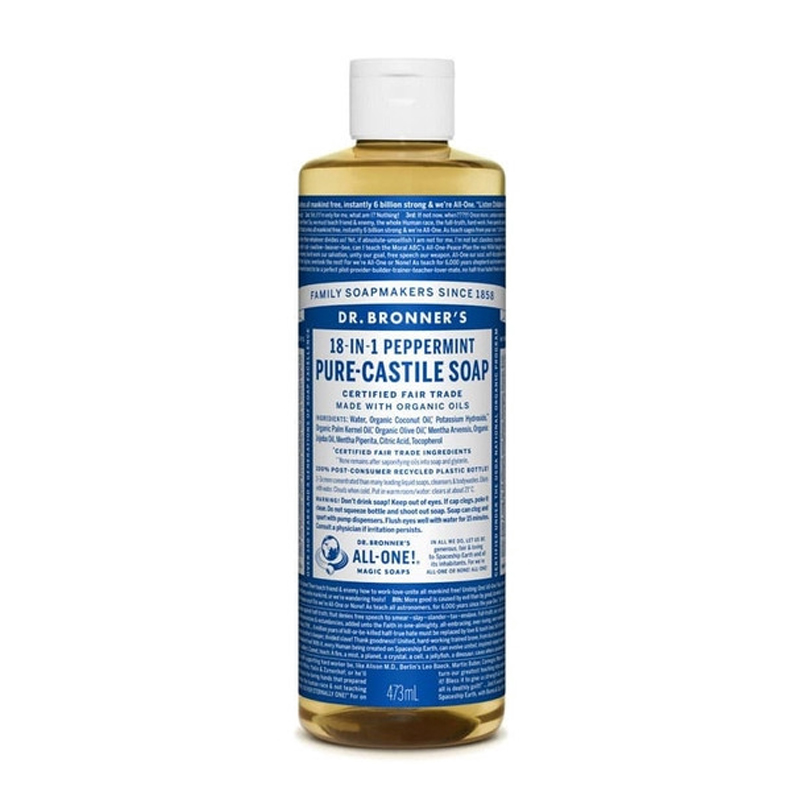 Dr Bronners Pure Castille Liquid Soap Peppermint 473ml | Gogobli