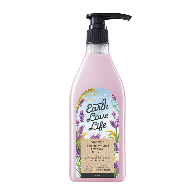 Earth Love Life Spanish Lavender & Javanese Rice Milk  Body Wash 450ml | Gogobli