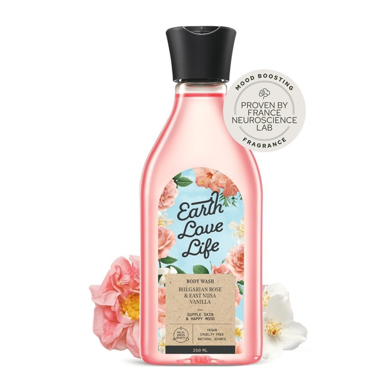 Earth Love Life Bulgarian Rose & East Nusa Vanilla Body Wash 250ml | Gogobli