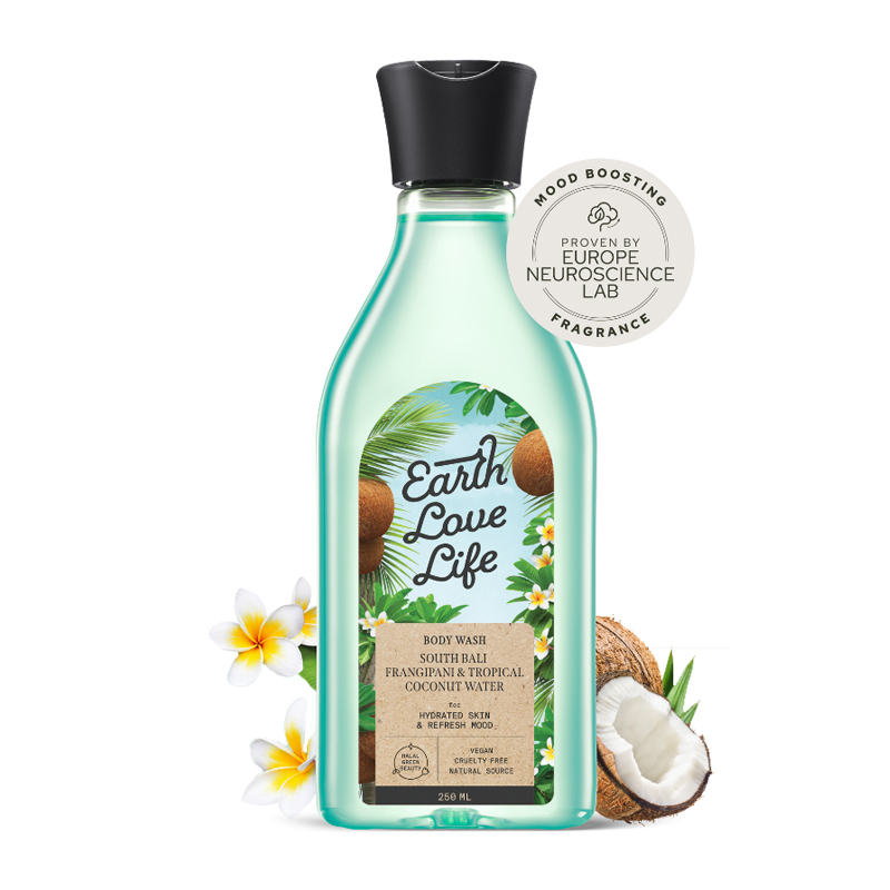 Earth Love Life South Bali Frangipani & Tropical Coconut Water Body Wash 250ml | Gogobli
