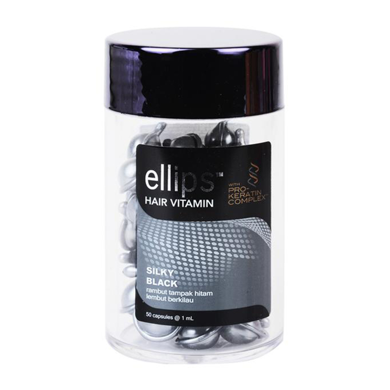 Ellips Hair Vitamin Keratin Silky Black Jar (50 Capsule @1ml) | Gogobli