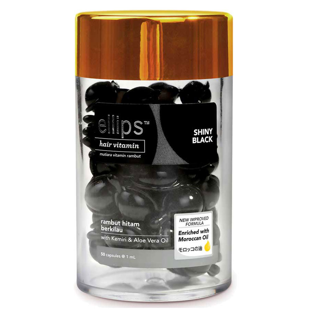 Ellips Hair Vitamin Shiny Black Jar (50 Capsule @1ml) | Gogobli