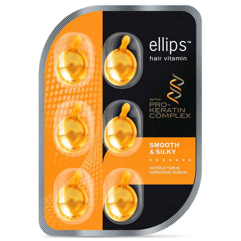 Ellips Hair Vitamin Keratin Smooth And Silky Blister (6 Capsules @1ml) | Gogobli