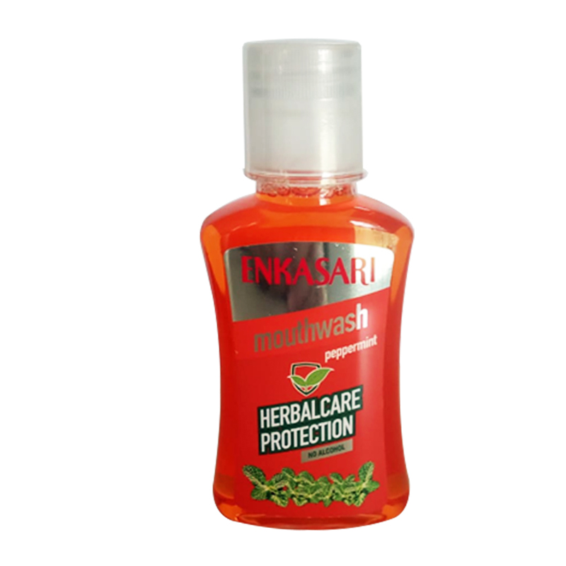 Enkasari Mouthwash Herbalcare Protection Peppermint 100ml | Gogobli