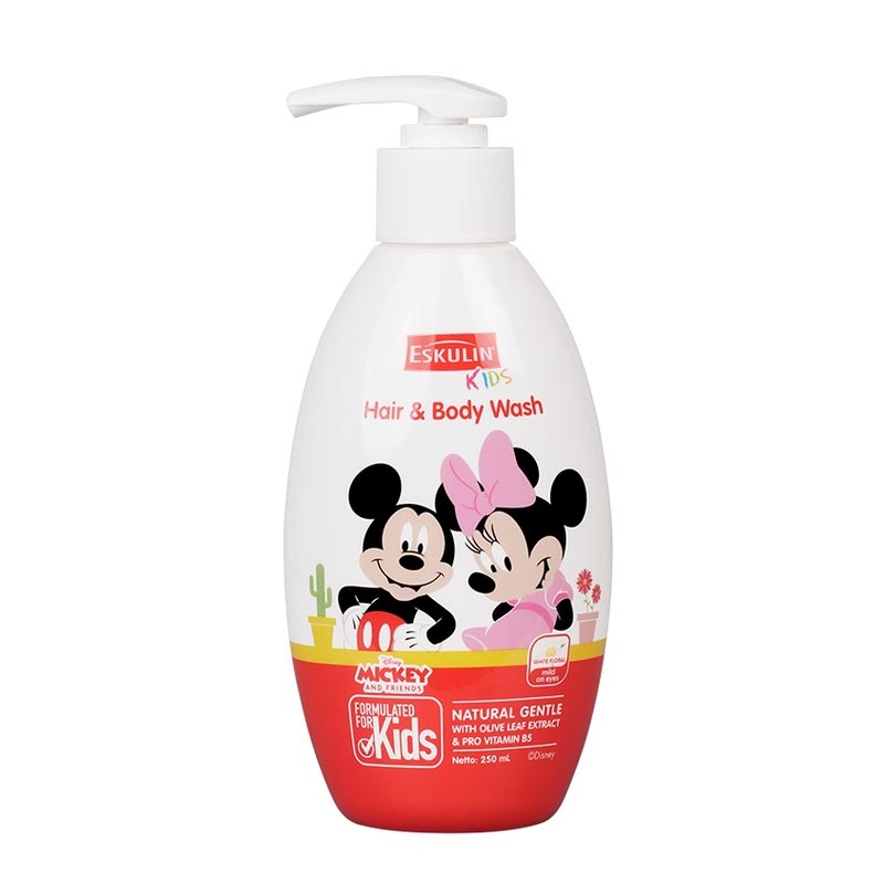 Eskulin Kids Hair & Body Wash Mickey & Friends Botol Pump 250ml | Gogobli