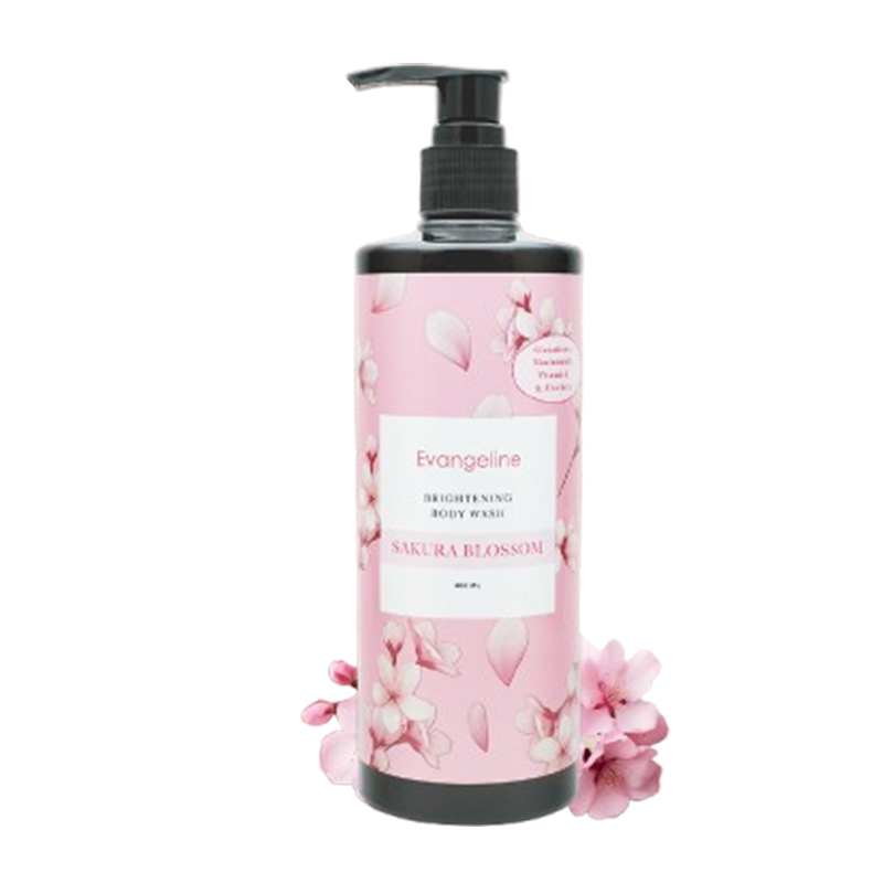 Evangeline Brightening Body Wash Sakura Blossom 400ml | Gogobli