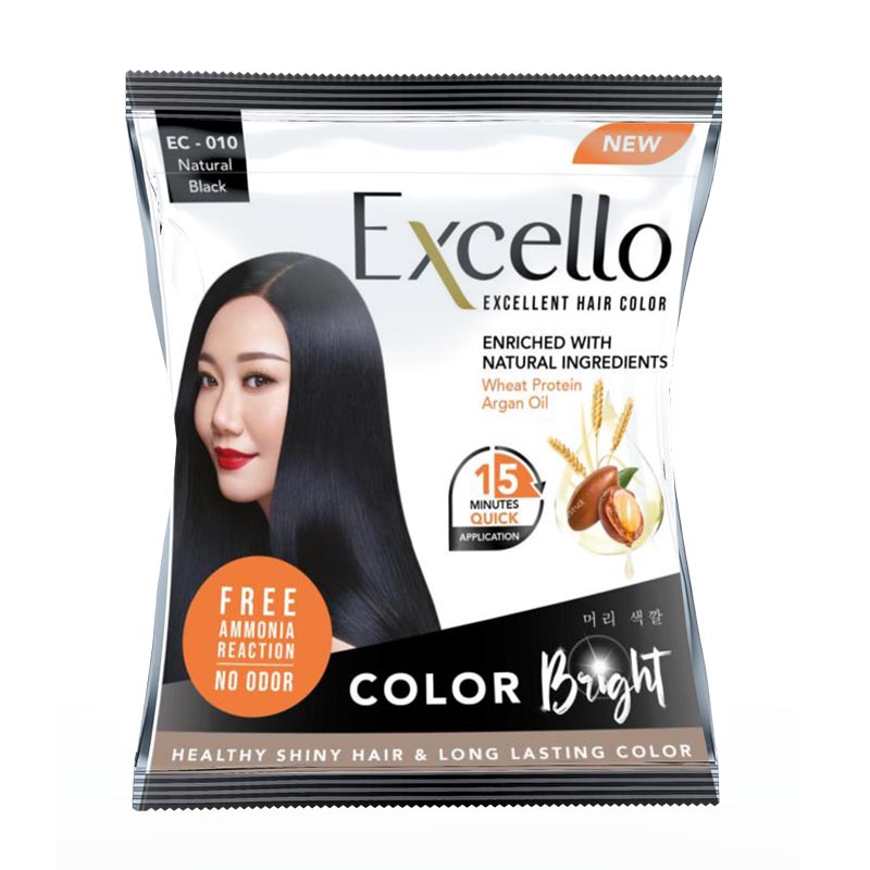 Excello Excellent Hair Color EC-010 Natural Black 20ml + 20ml | Gogobli