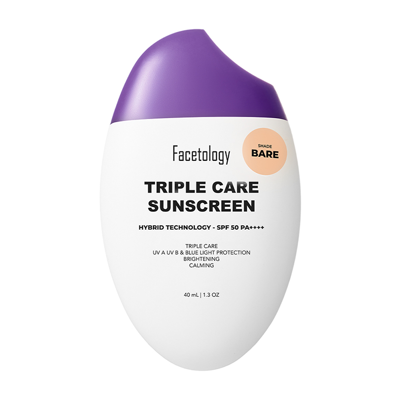 Facetology Triple Care Sunscreen Tinted Shade Bare SPF 50 40ml | Gogobli