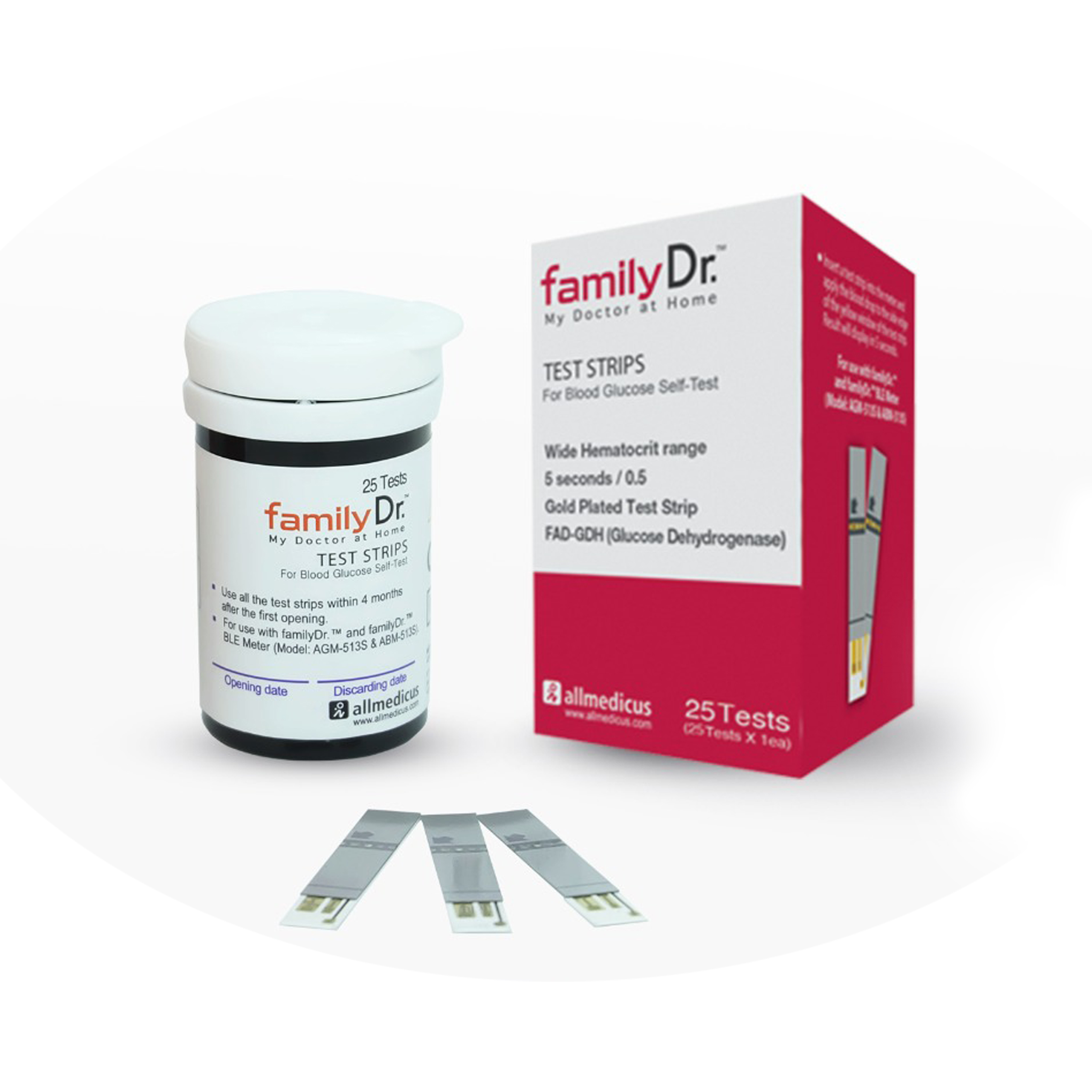 FamilyDr Test Strip Blood Glucose AGM-513S 25s | Gogobli