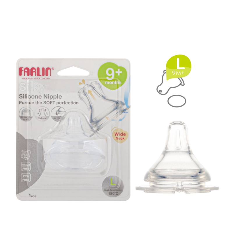 Farlin Silky Nipple Wide Neck L 1pc | Gogobli