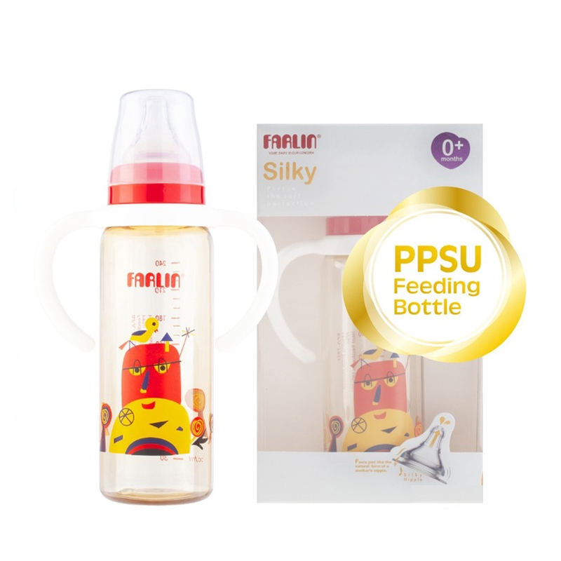 Farlin Silky PPSU Little Artist Feeding Bottle With Handle 270ml | Gogobli