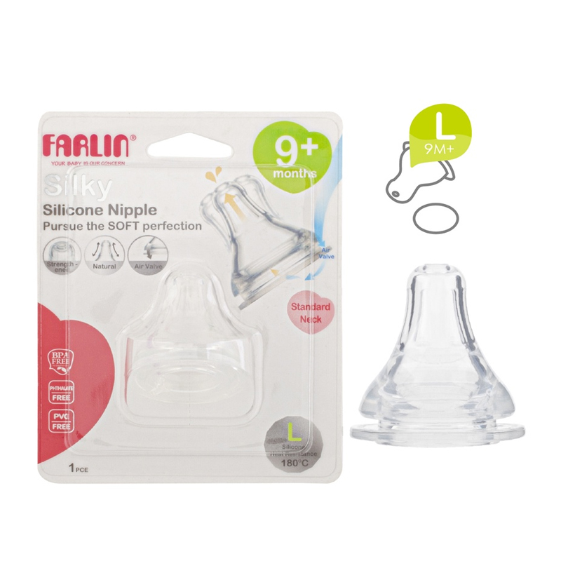 Farlin Silky Nipple Standard Neck L 1pc | Gogobli