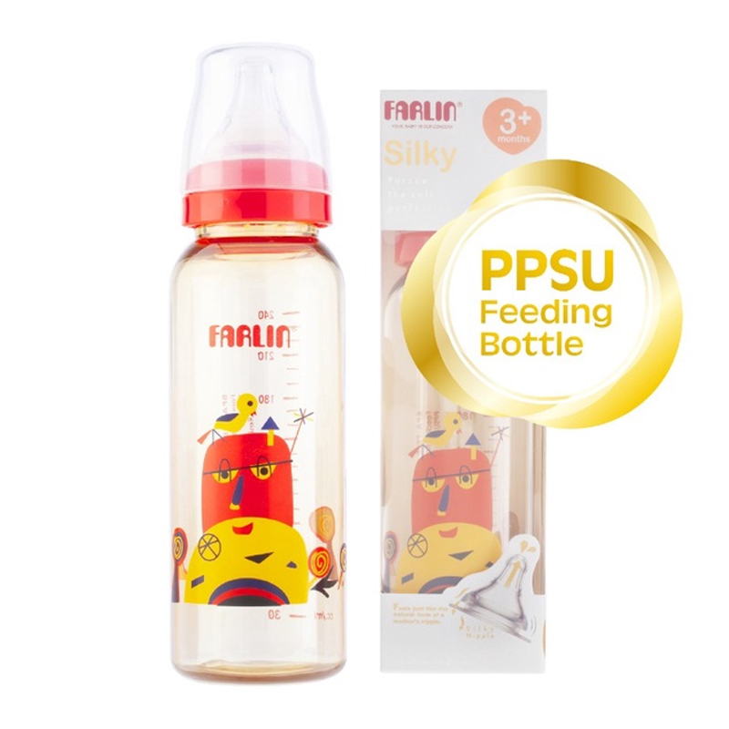 Farlin Silky PPSU Little Artist Standard Neck Feeding Bottle 240ml | Gogobli